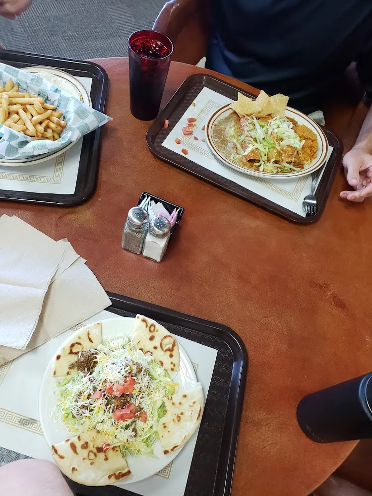 Pita Salad Enchiladas Plate Taco & Fries